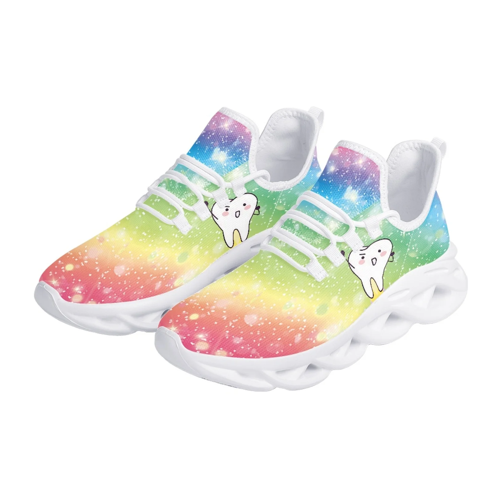 Belidome Rainbow Tooth Dental Womens Running Shoes Casual Athletic Snealers Non Slip Womens Walking  Tennis Shoes Zapatos Mujer