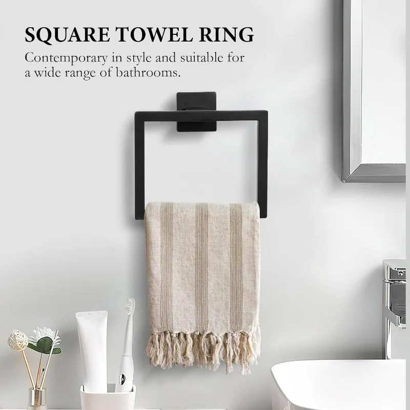 Bathroom Hardware Set Towel Bar Set for Bathroom Include Towel Bar Ring TP Holder Coat Hooks Stainless Steel