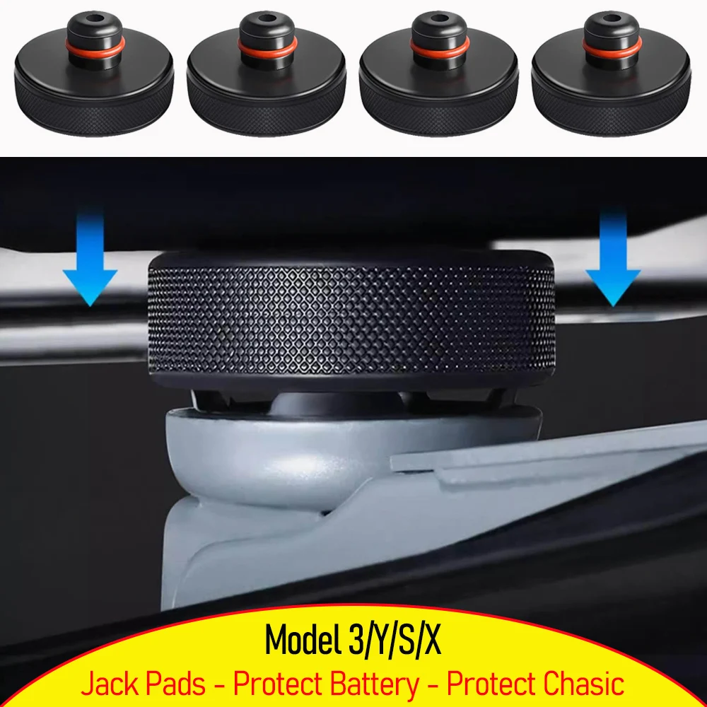4pcs Lifting Jack Pads for Tesla Model 3 Y S X Juniper Accessories Rubber Puck Chassis Lift Stand Adapter Battery Protective Pad