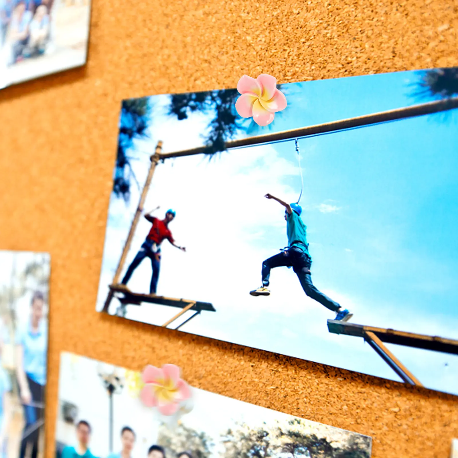 코르크 보드 사진 벽 장 꽃 모양 푸시핀 21개, 귀여운 압정, 사무실 학교 게시판 지도 위치 표시용