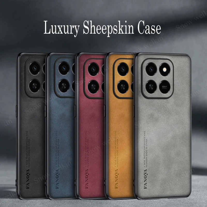Luxury Sheepskin Leather Shockproof Silicone Phone Case Cover Coque