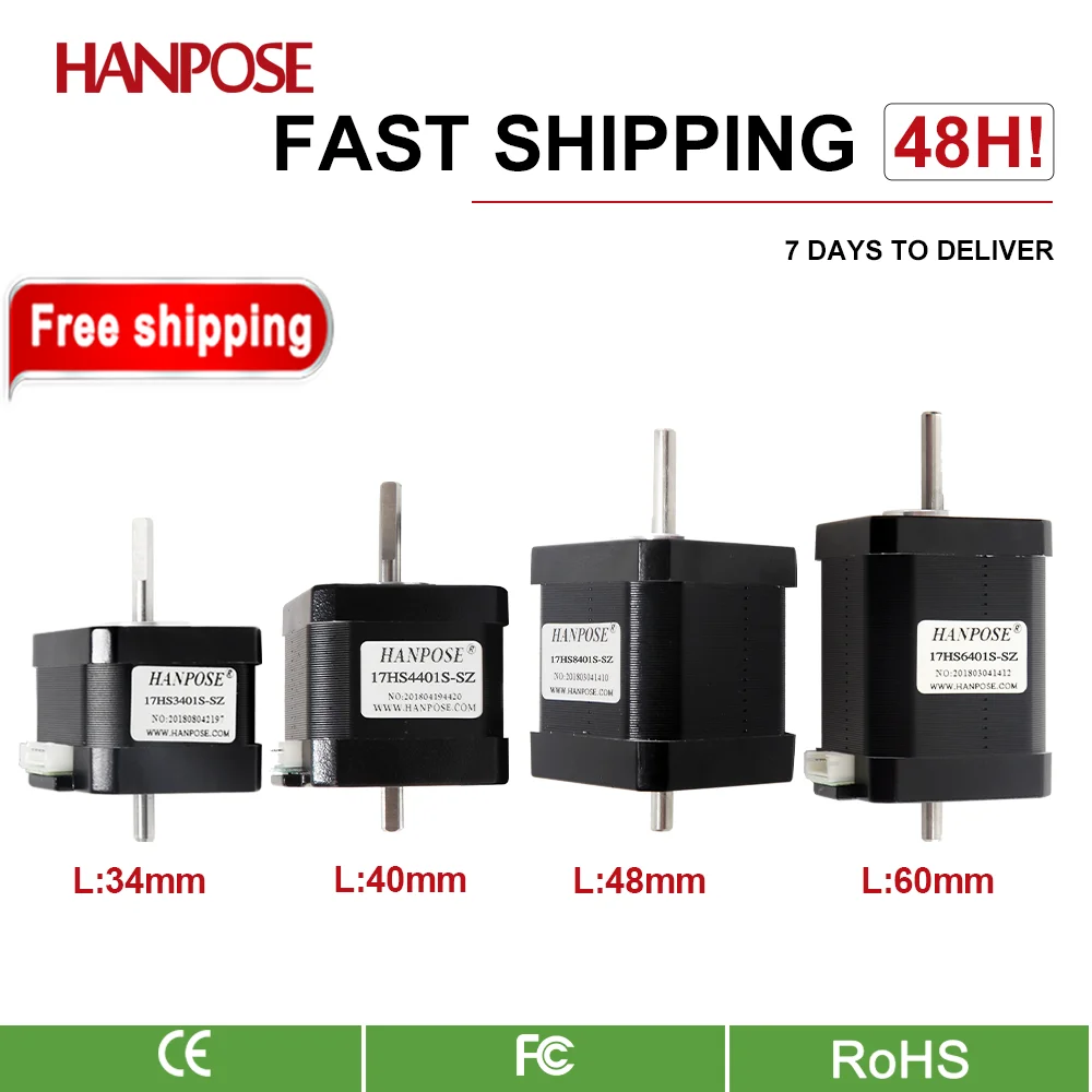 Stepper Motor 17HS6401S-SZ 17HS3401S-SZ 17HS4401S-SZ NEMA17 stepper motor dual axis 12V 42BYGH 1.7A 70N &middot; cm suitable for 3D printers