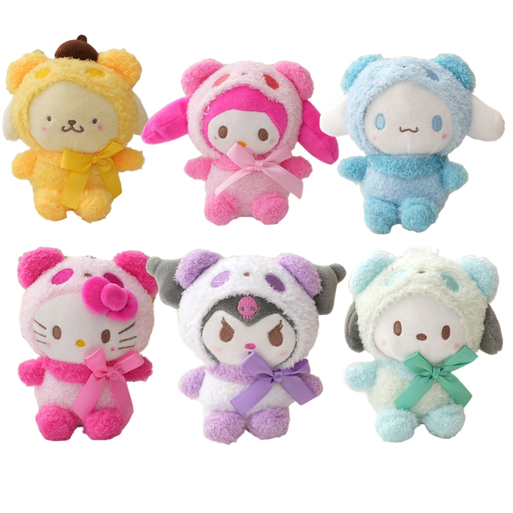 12cm Sanrio Plush Anime Cartoon Toys Kulomie Dolls Cute Animal School Bag Satchel Pendant Decoration Girl Kids Xmas Gifts anime blue lock rin itoshi 12cm plush dolls toy pendant keychain plushie cosplay a6168 kids gift