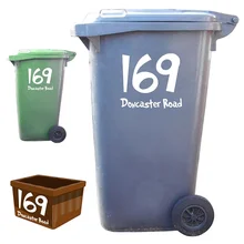 

3Pcs Wheelie Bin Numbers Custom House number and street name Sticker Decal Trash Can Rubbish Bin Garbage wheelie bin Sticker