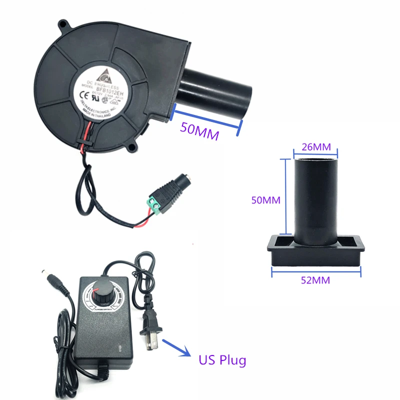 Pequeno Portátil Alto-volume Turbo Ventilador com ar Que Coleta o Controlador de Velocidade da Fonte de Alimentação do Porto Novo Bfb1012eh 12v 2.94a 9733 9cm Ventiladores e resfriadores - Imagem 4