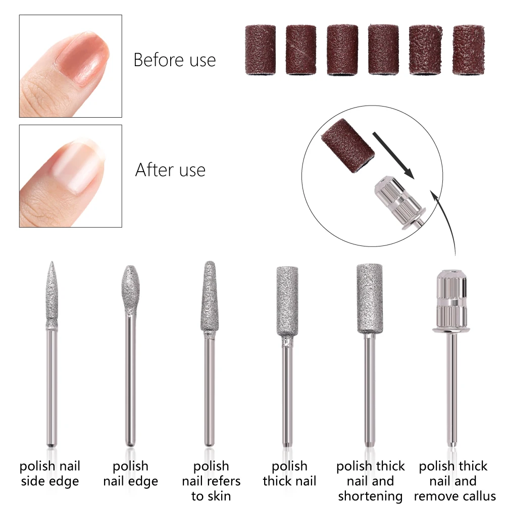 Professional Material Nail Drill Machine Electric Nail Sander Milling Cutter For Manicure Set Gel Polish Remover Tools electric nail drill electric nail polisher electric nail grinder