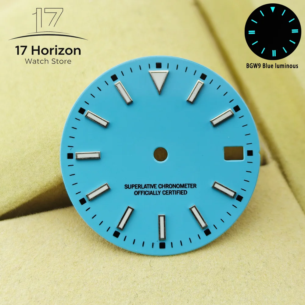 Luminous Multicolor Blue-Green Watch Dial - Men's Accessory