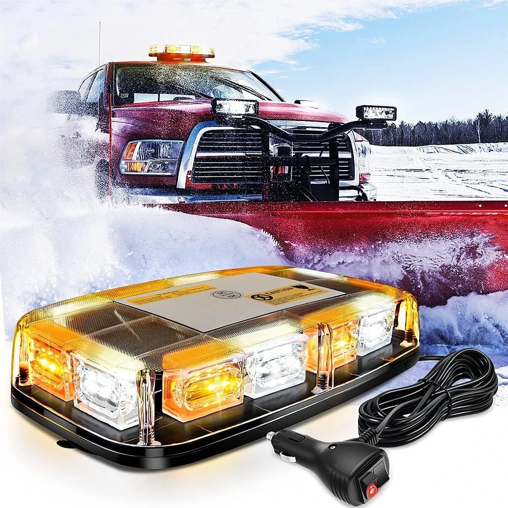 72 הוביל מגדלור תאורת גג אזהרה חירום אור strobe מהבהב 12v 24v מכונית משטרה משאית צהובה ענבר אדום כחול