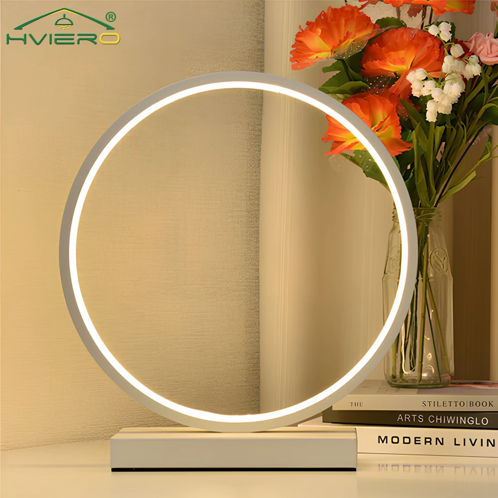 LED-Table-Lamp-Circular-Room-Desk-Light-Reading-Bedside-Coffee-Dimmable ...
