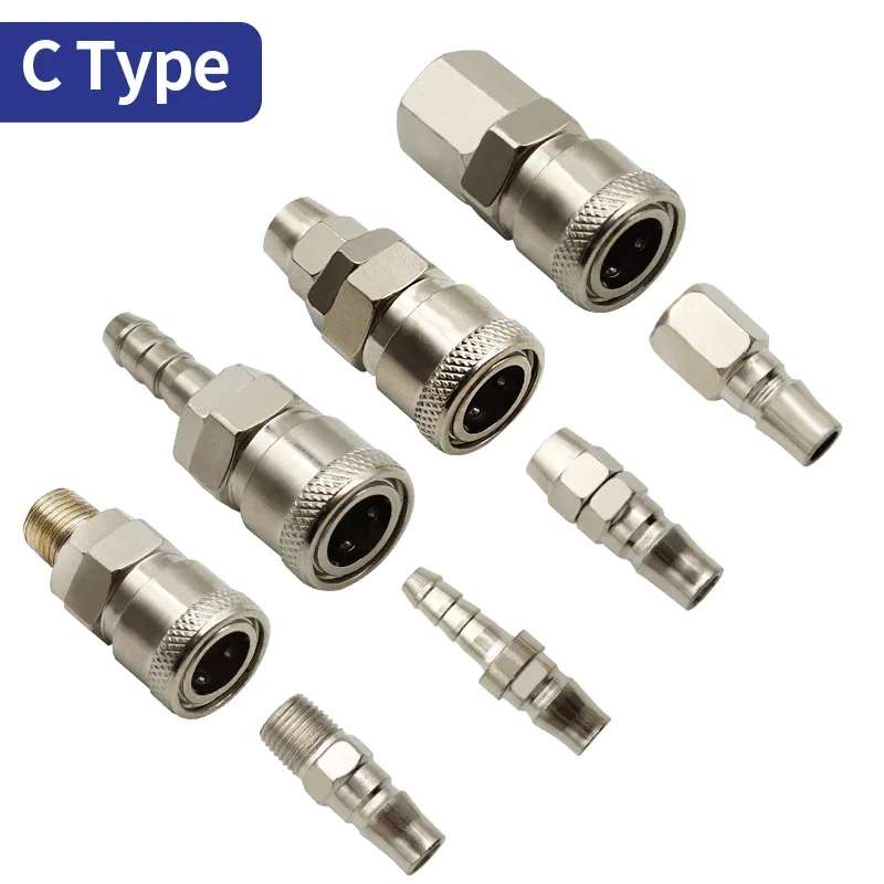 C ประเภท SH PH SP PP SM PM SF PNEUMATIC Connector ความเร็วสําหรับ Air ข้อต่อท่อคอมเพรสเซอร์อุปกรณ์เสริม QUICK RELEASE FITTING 1