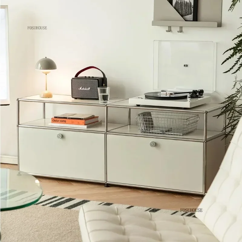 Nordic Storage Cabinet Sideboard Cabinet Storage Shelf Minimalist Module Modular DIY Furniture Stainless Steel Metal Board g l