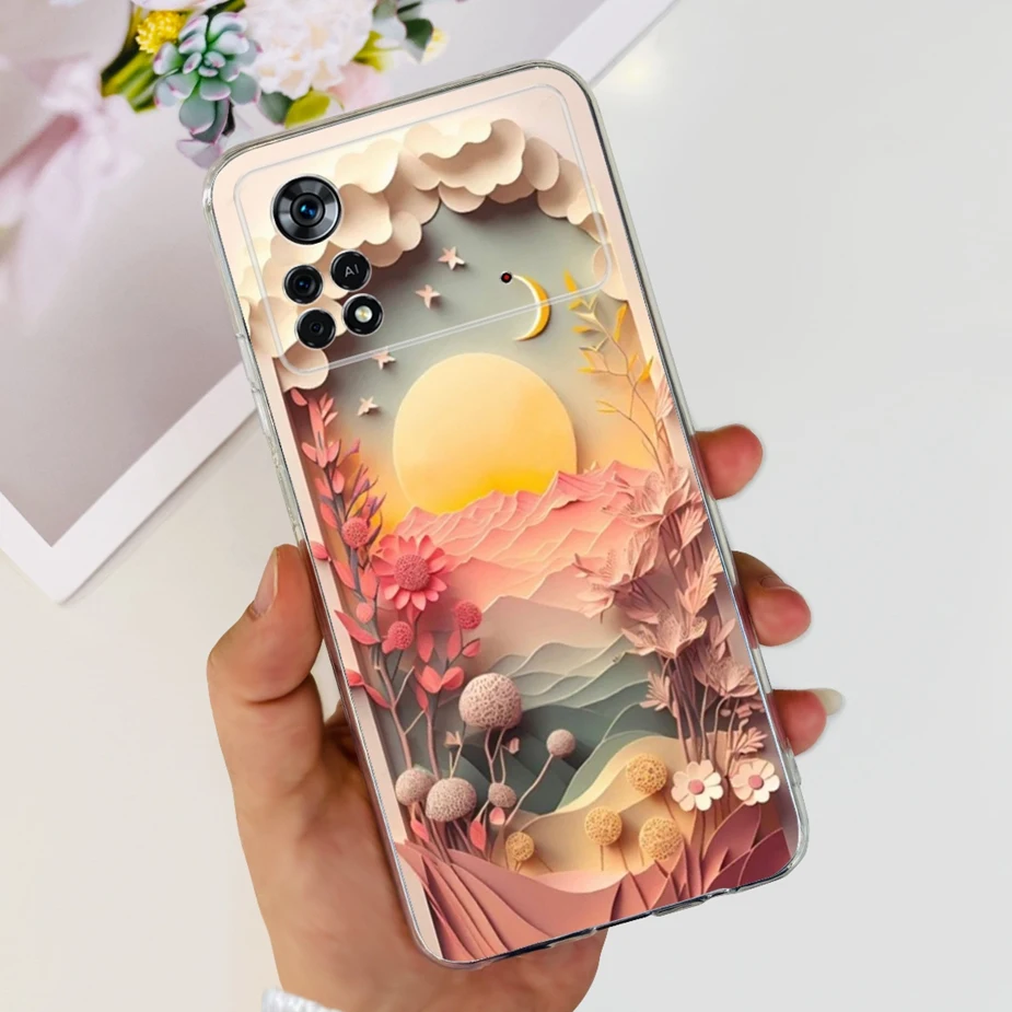 New Fashion Painted Clear Silicone Phone Case - Soft Protective Cover for Xiaomi Poco X4 Pro 5G