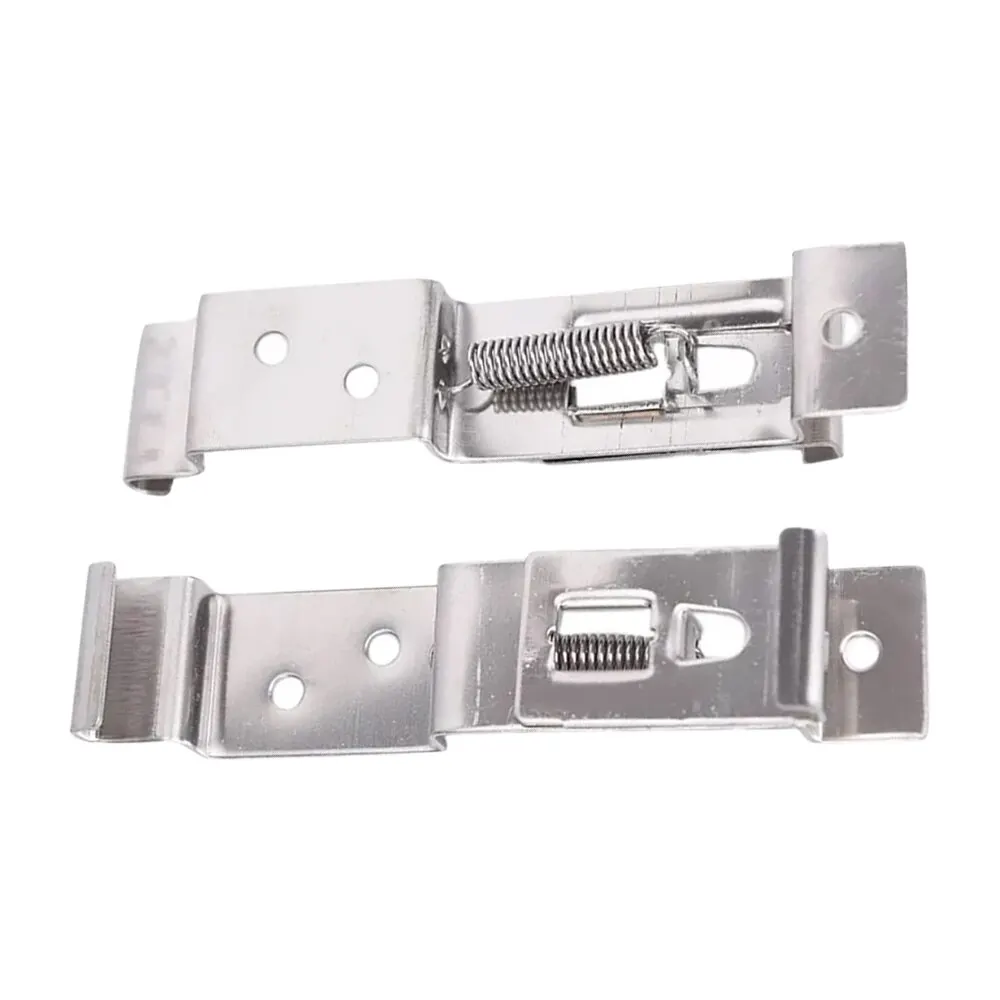 License Plate Bracket 2 PCS Rectangular Car License Plate Spring Loaded Stainless Steel Bracket Cars Frame Holder Clamps Trailer Number Plate Clips