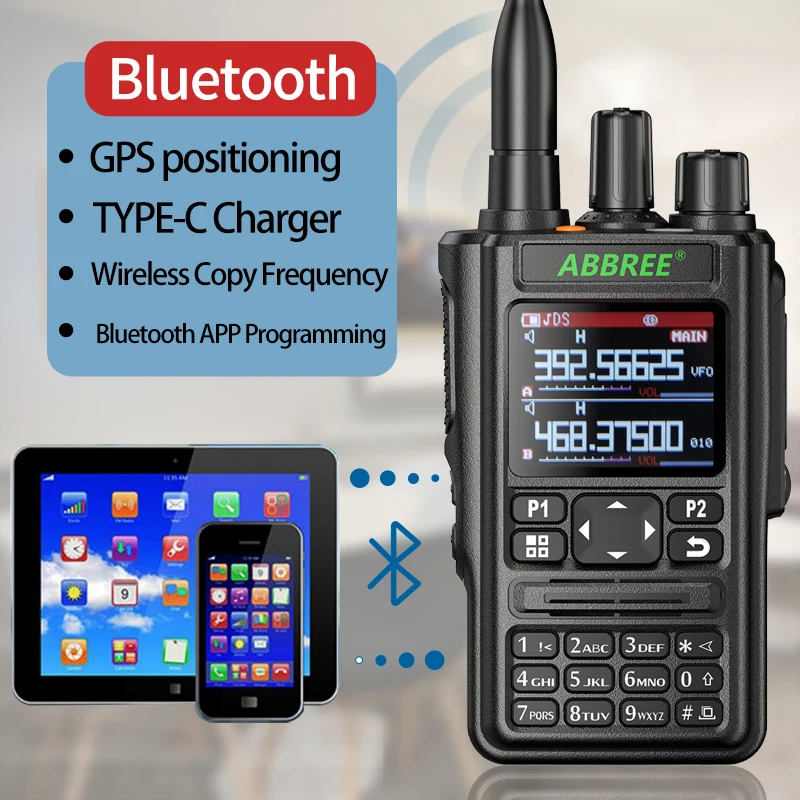 ABBREE AR 869 Walkie Talkie Bluetooth Program GPS Transceiver 136