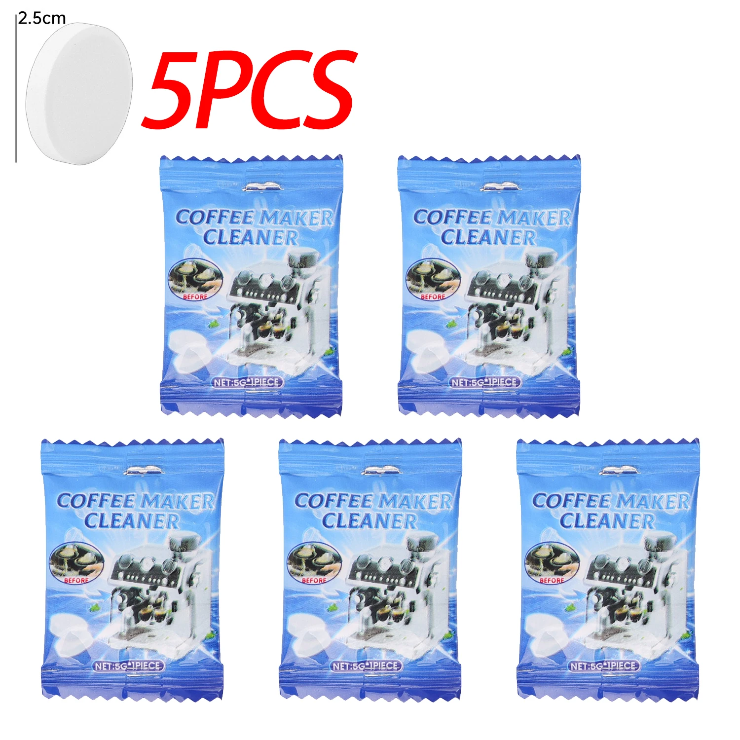 20/5 יחידות טבליות ניקוי למכונת קפה סוכן חזק להסרת קנה מידה עובד על יצרני קפה ציוד לניקוי מטבח