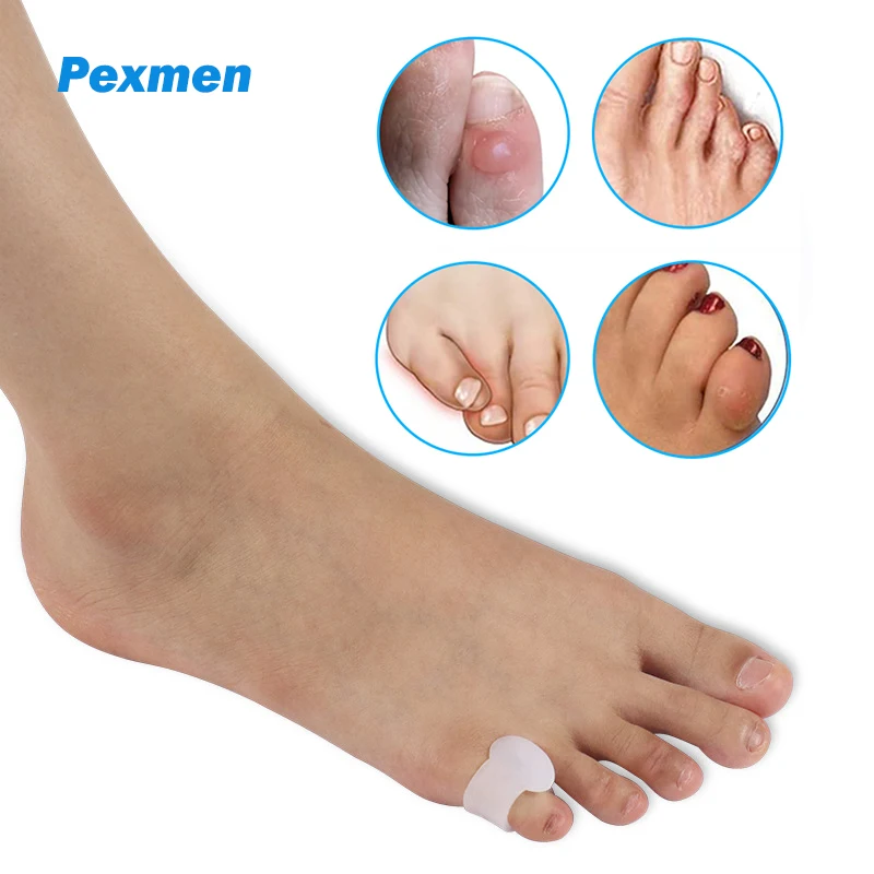 

Pexmen 2Pcs/Pair Gel Toe Separator Pinky Toe Spacers Little Toe Cushions for Preventing Rubbing Relieve Pressure Foot Care Tool