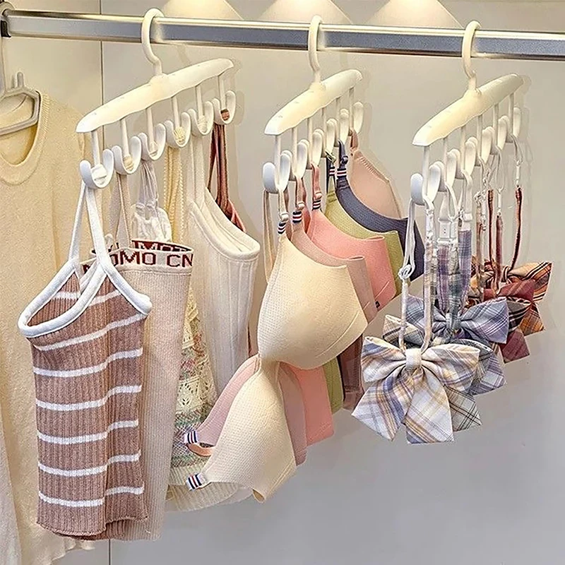 1PC Bra Hanger For Closet,360°Rotating Multi-Functional Racks With Hook For Camisole Hat Belt Bag,Saving Space Vest Storage Rack 3