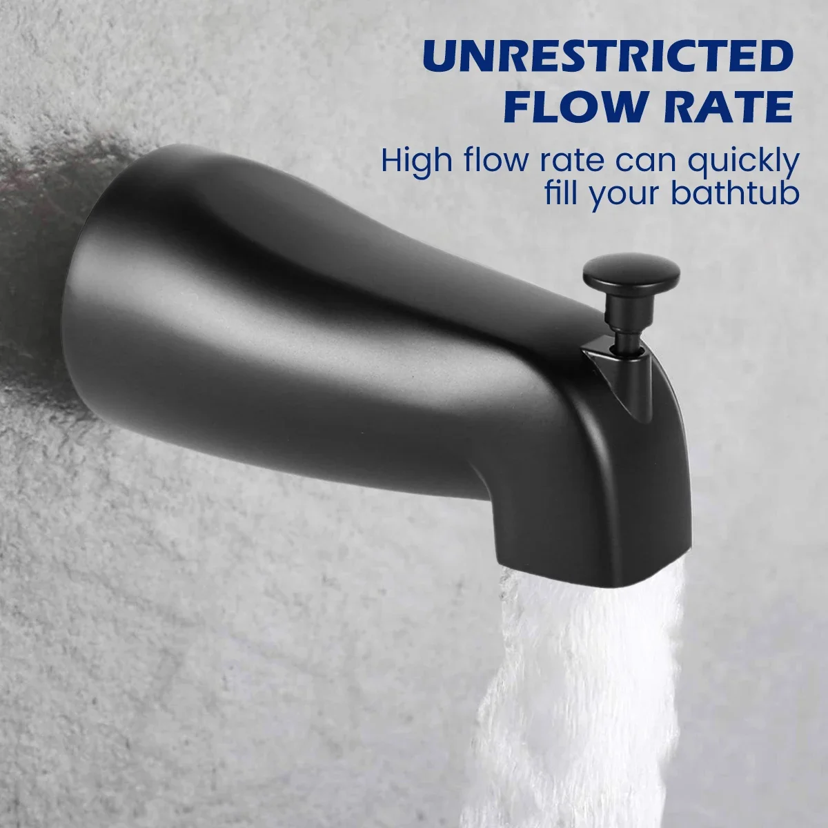 Bathtub Spout with Diverter Slip Fit Zinc Alloy Bathtub Faucet Replacement Easy Installation Tub Spout Home Hotel Bathroom 5