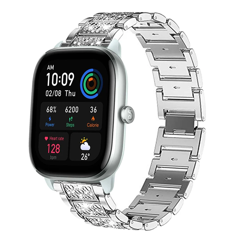 Diamond-Accented Metal Watch Strap Bracelet