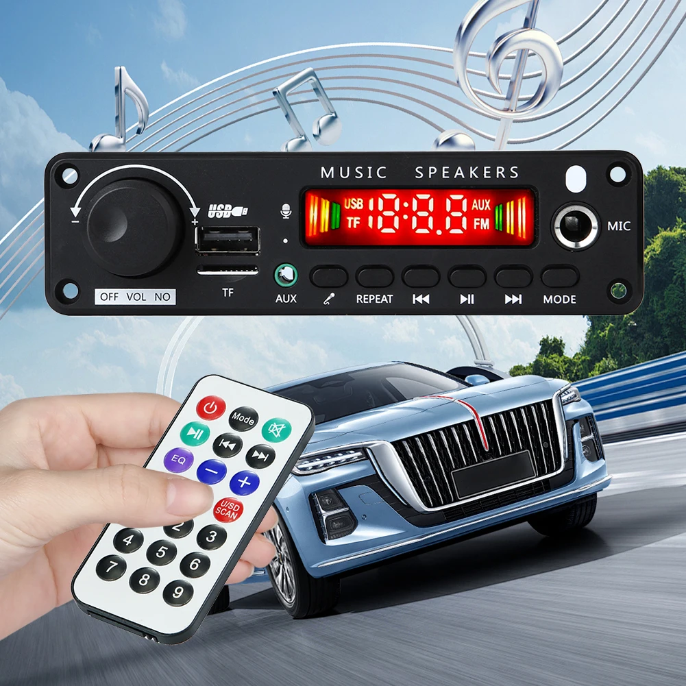 150W 앰프 오디오 MP3 플레이어 6.5mm 마이크 블루투스 호환 5.0 FM 라디오 모듈 TF USB MP3 WMA 오디오 보드(리모컨 포함)