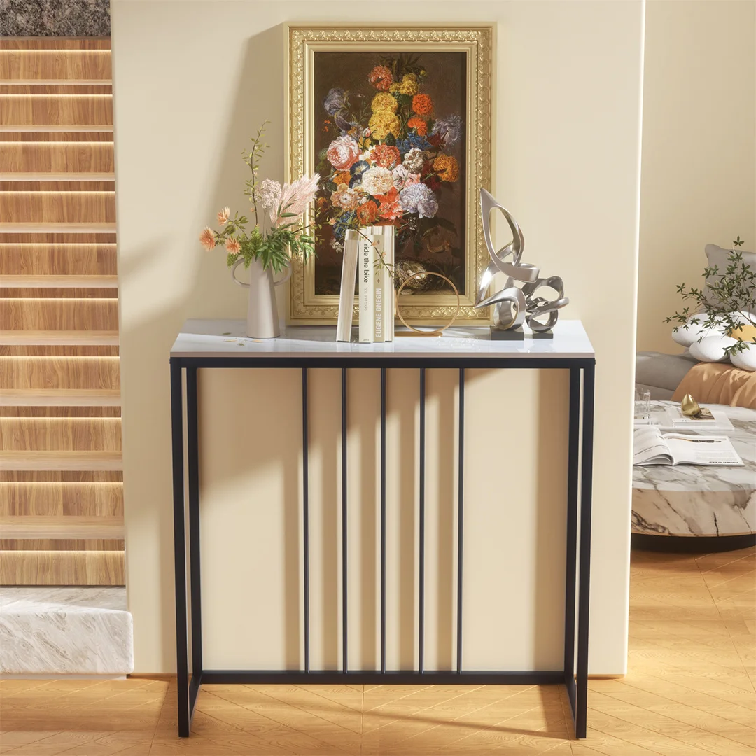 Description Picture 4 of itemLUVODI Rectangle Console Entry Table Storage Accent Table Behind Sofa for Entryway with Black Metal Frame,