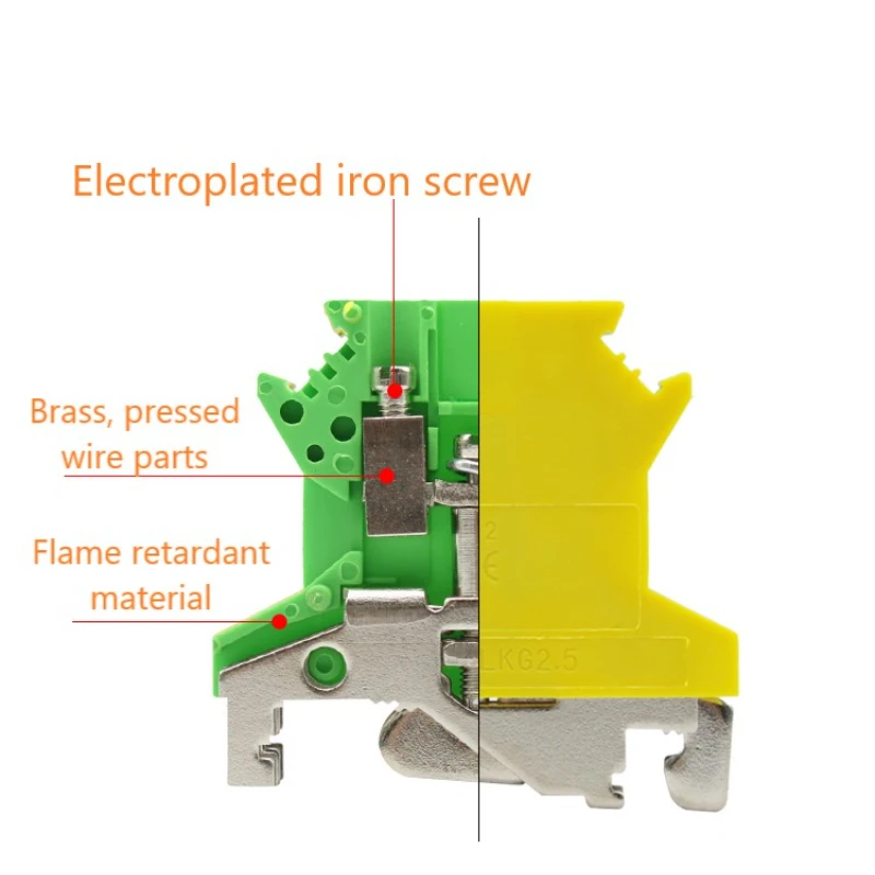 USLKG Screw Din Rail Terminal Blocks Ground Earth Universal Class Connector USLKG Wire Conductor 1Pcs din rail terminal block,wire connectors