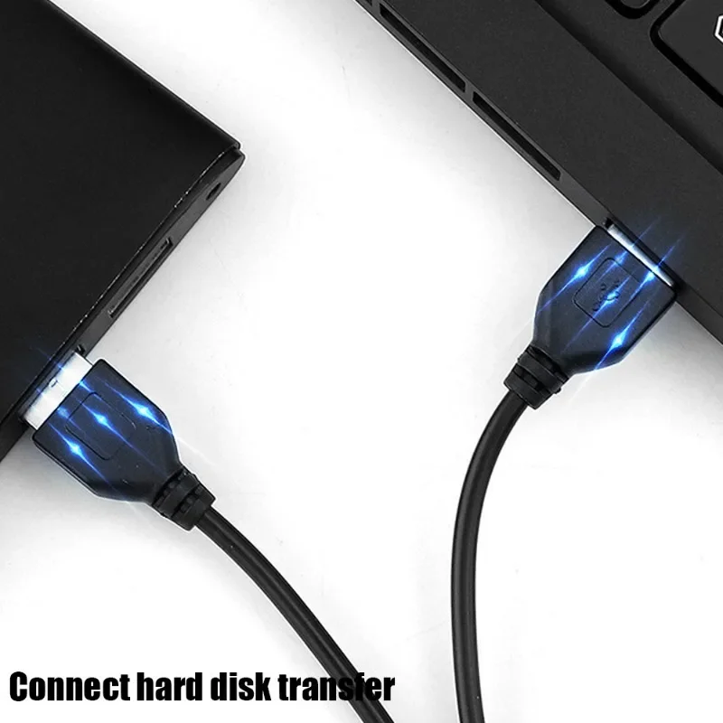 USB A Male To USB Male Dual USB2.0 Cable for Hard Drive DVD Player PC Laptop Cooler High-Speed Data Transmission Extension Cord