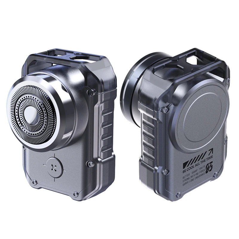 

Электрическая мини-бритва для путешествий, Бритва для мужчин, перезаряжаемый, IPX7 водонепроницаемый, в стиле панк, Mecha, карманный нож для бороды с кольцом для ключей