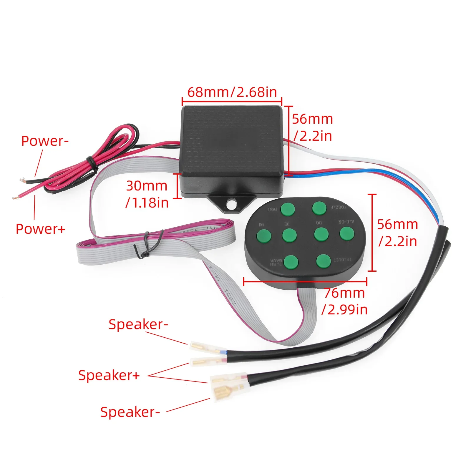 12V 24V Car Truck Air Horn Musical Air Horn Controller 8-Tone Car Controller 8 Sound Effects Electronic Sound Signal