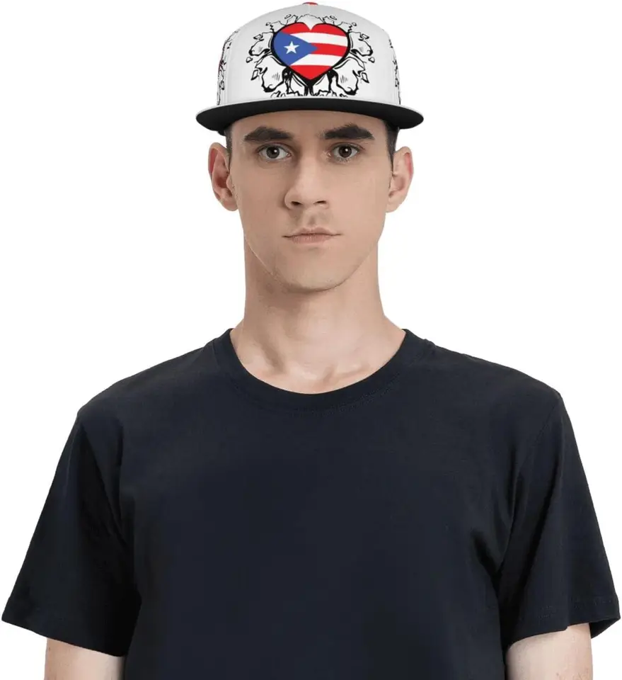 Cappello Snapback Baseball Uomo Donna - Berretto Papà Con Visiera Curva, Ricamato Porto Rico. Taglia Unica Regolabile (55-60 Cm). 100% Cotone, Nero. - 2
