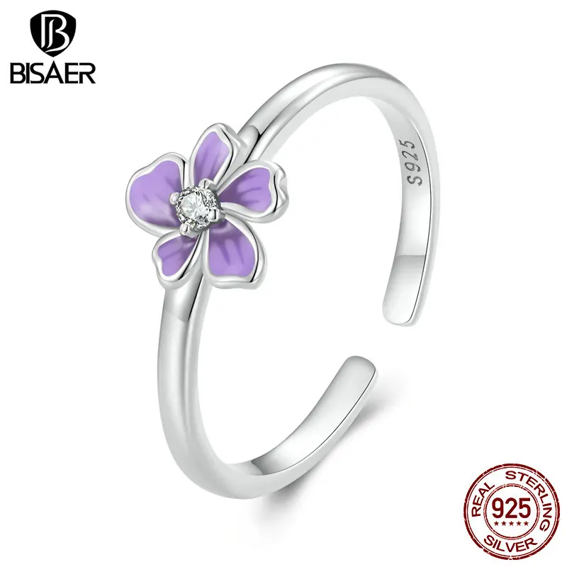 Enamel Ring Pandora Purple Flower Ring FINAL SALE Deep Purple