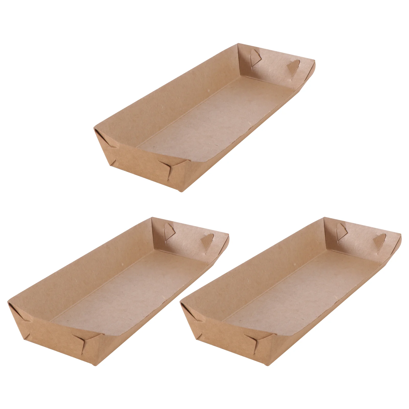 Disposable Paper Food Serving Tray Kraft Paper Coating Boat Shape Snack Open Box French Fries Chicken Box 50 Pcs (20 x 6 x 3cm)