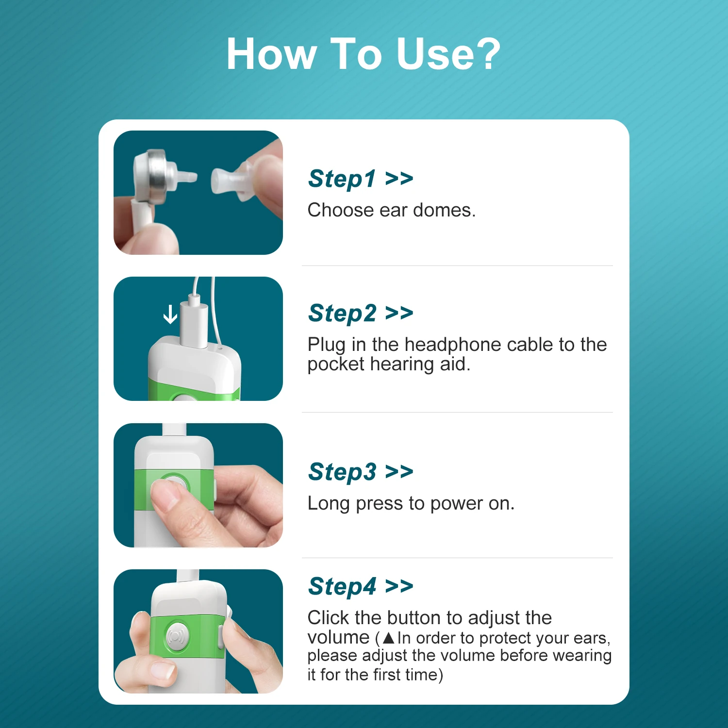 HealthTree Rechargeable Pocket Digital Hearing Aids Portable Sound Amplifier Audifonos for Elderly Deafness Severe Loss Hearing 6
