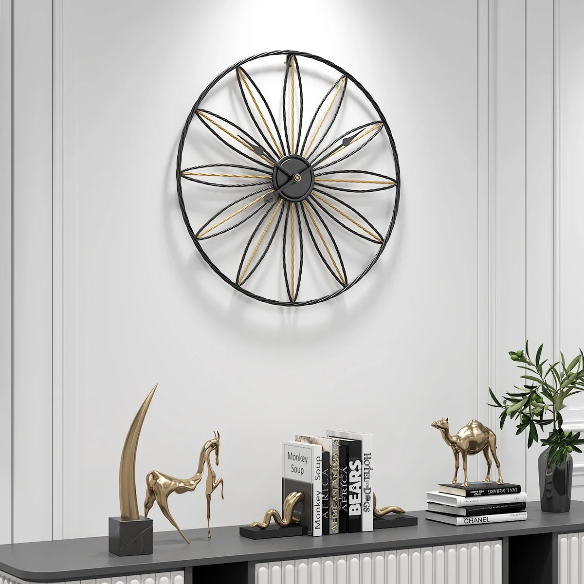 

Northern Europe Mute Fashionable And Creative Home Bedroom Restaurant Ironwork Minimalist Living Room Decoration Wall Clocks