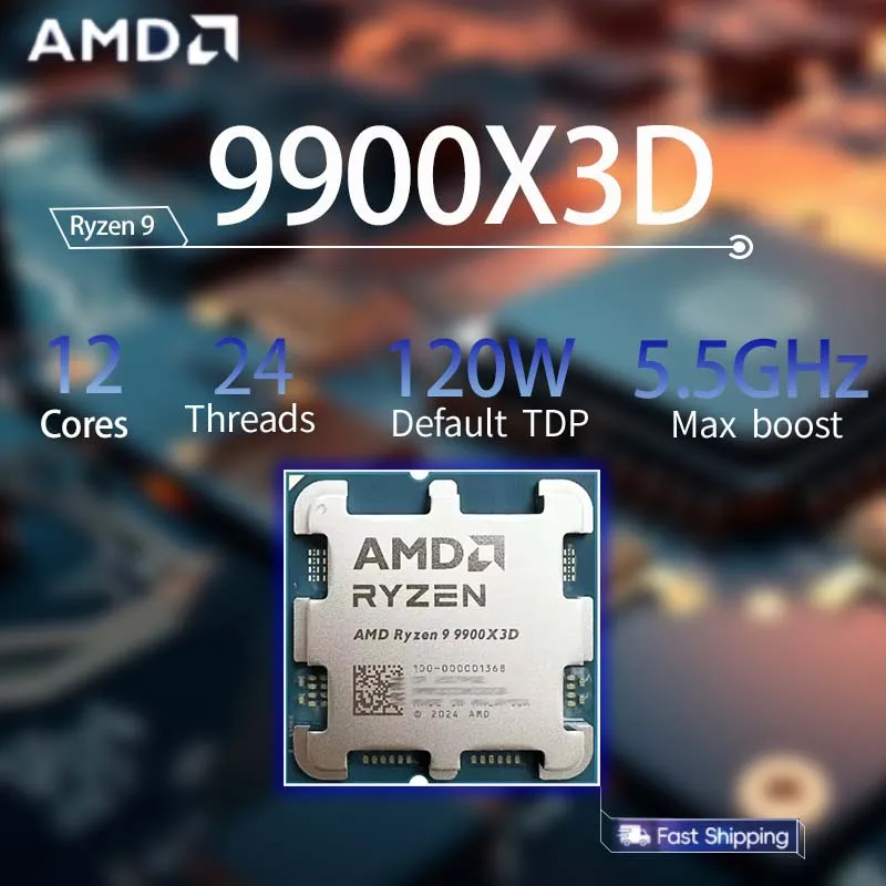 [新品未開封] Ryzen9 9900x3D Ryzen 9 9900X3D 4.4GHz 12C/24T 120W 140MB Cache AM5 CPU