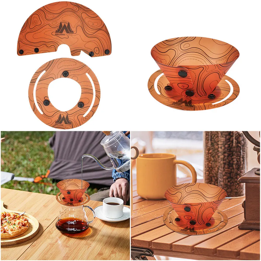 Outdoor Lightweight Folding Tableware 2Pcs Portable Bowl Dinner Plate Coffee Filter Water Cup Multi-purpose Camping Tableware