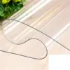 Soft Glass Tablecloth Transparency PVC table cloth Waterproof Oilproof Kitchen Dining table cover for rectangular table 1