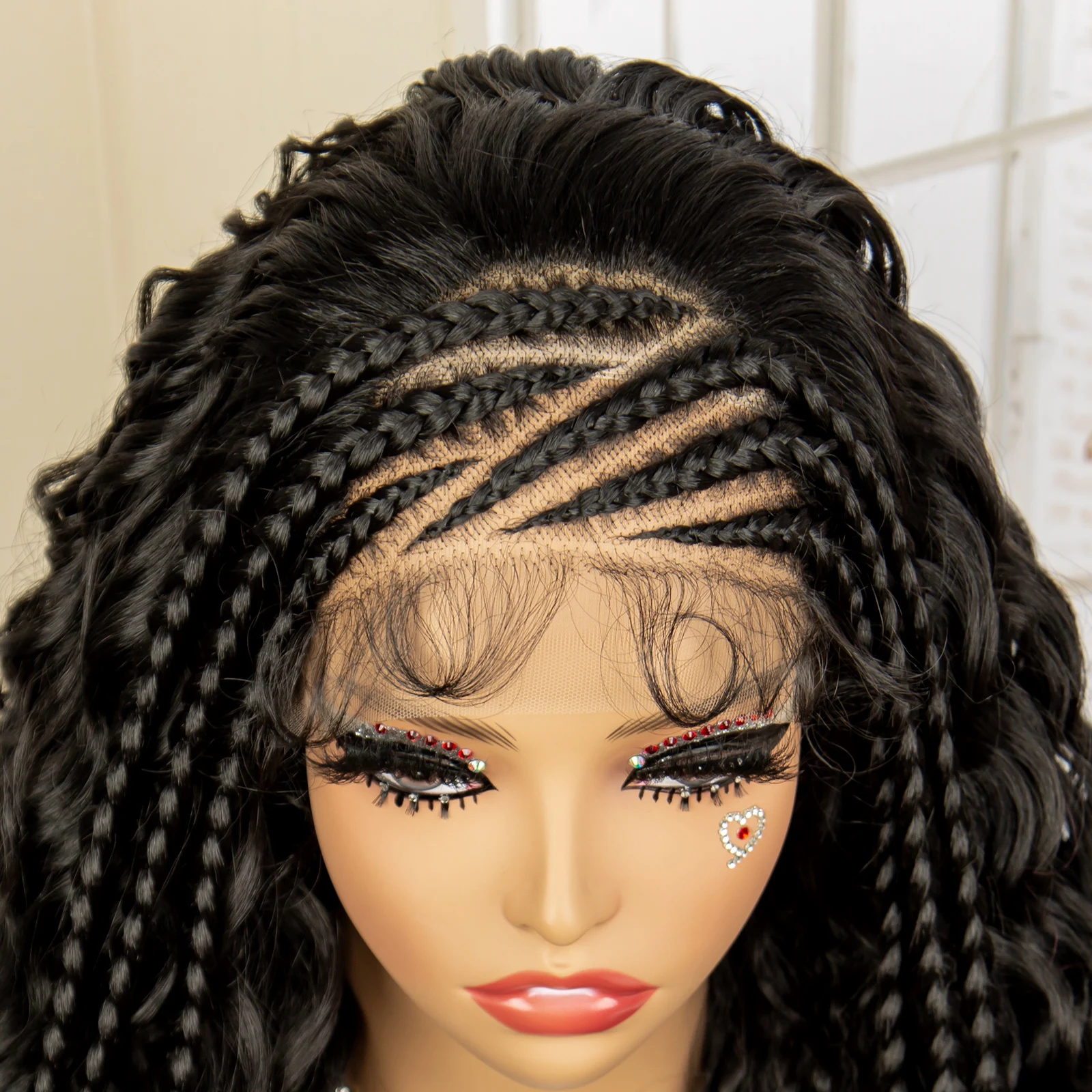 アフリカの女性のための合成レースフロント編組ウィッグ,26