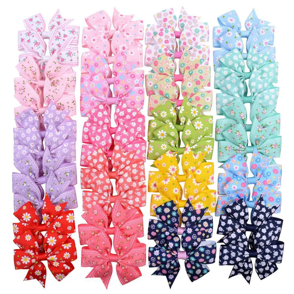 

4Pcs Cute Print Hairpins for Kids Children Sweet Hair Clip Barrettes Fashion Bow Hairpin Classics Girl Accessories Headwear