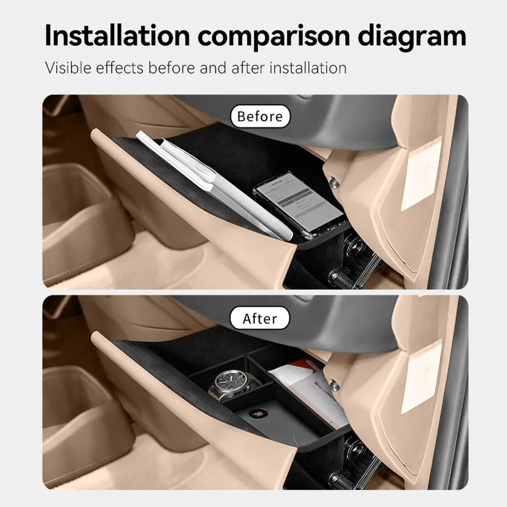 4pcs 자동차 글러브 박스 파티션 ABS For KIA For EV9 2024-2025 27.5*6.6*0.6cm 다층 칸막이가 있는 파티션 액세서리