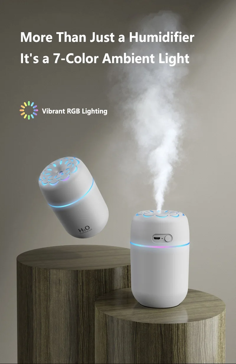 Lenovo Mini Portable Humidifier USB Car Air Humidifier Quiet Electric Small Desktop Cool Mist Humidifier for Home Office Bedroom 3