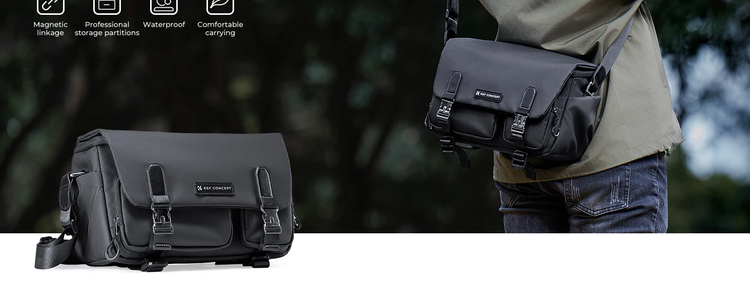 5F Concept Zipper Buckle Sling Travel Photography Shoulder Bag For Sony DSLR SLR Camera Accessories Tripod Holder_voghion.com