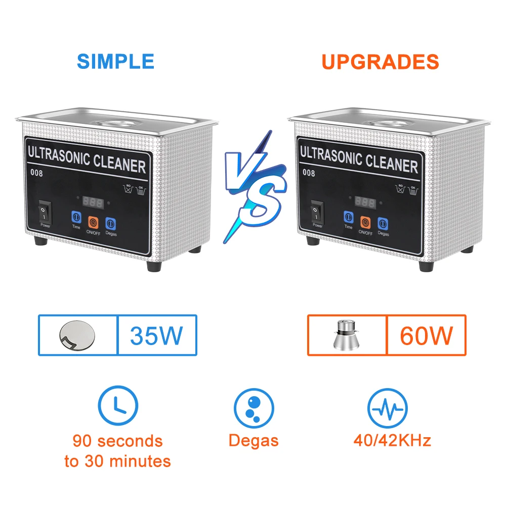 800ml 35w 60w 220v Household Ultrasonic Cleaner Machine Dentures Glasses Dental Bath Ultrasound Sonic Cleaning  Jewelry Cleaner 1
