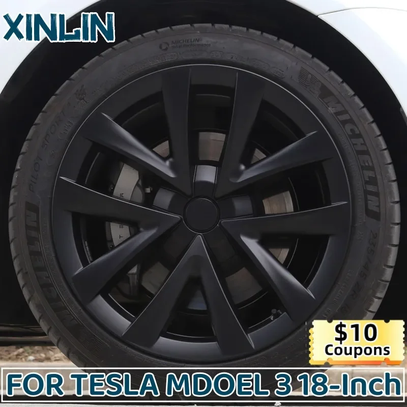 Wheel Hub Caps 4PCS 18-Inch For Tesla Model 3 Performance