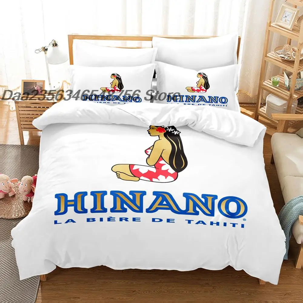 New Hinano Tahiti Logo Bedding Set Single Twin Full Queen King Size Bed Set Aldult Kid Bedroom Duvetcover Sets Bed Sheet Set 3