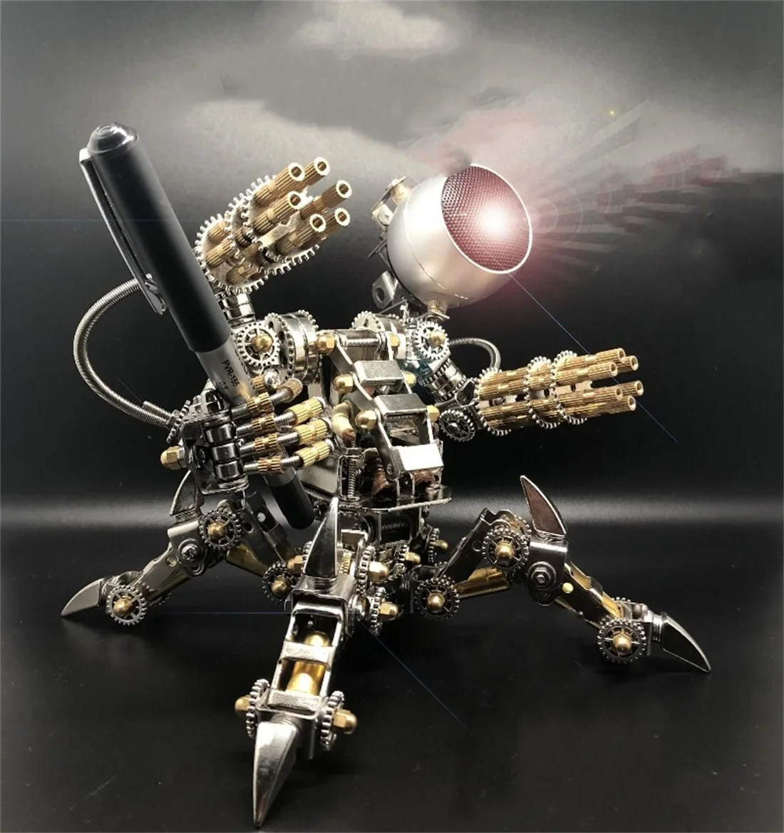 

3D Mechanical Mecha Model Kit Metal Puzzles Toys With Engine Audio Bluetooth Magnetic Star Hunter Jigsaw DIY Assembly Toy