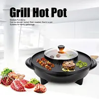 Pot Household Multi-function Electric Hot Pot Non-stick Electric Grill Rotisserie Rotisserie Pan Frying Shabu Electric Pot 1
