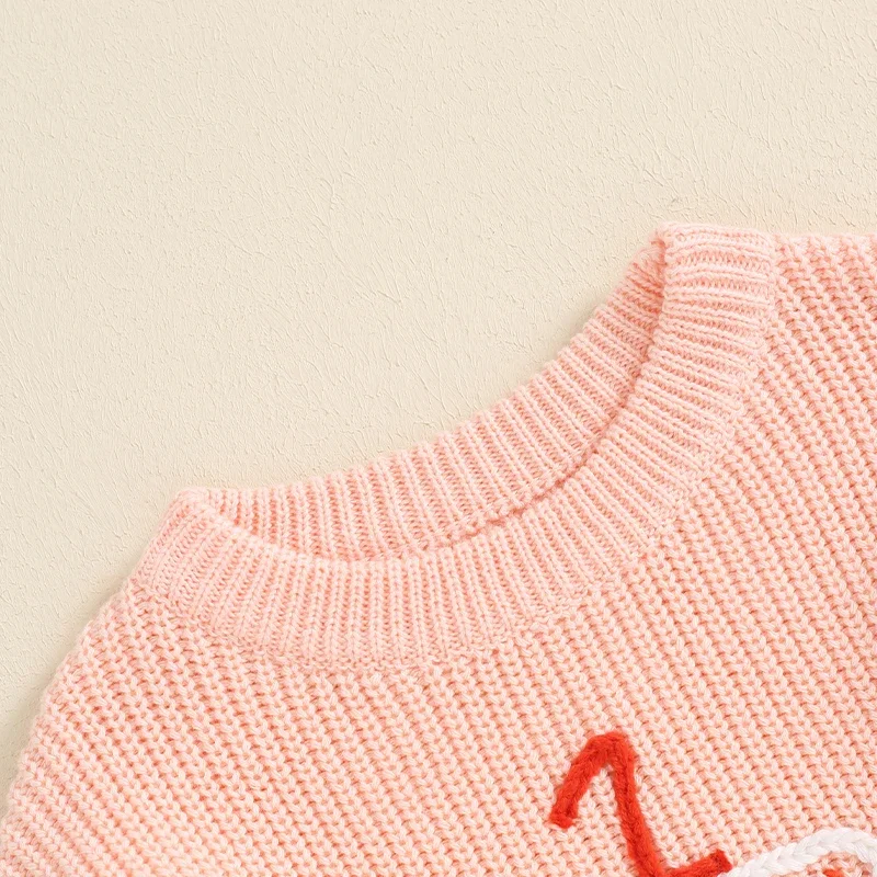 Infant Baby Girl Boys 1st Birthday Outfit Sweater Cake Embroidery Knit Pullover Sweatshirt Fall Winter Clothes