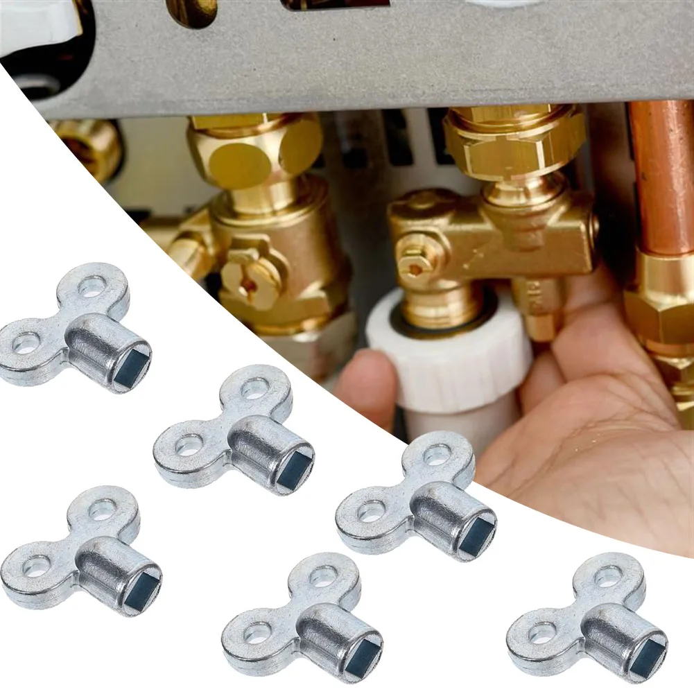 

6Pcs Zinc Alloy Heater Bleed Key Wrench Plumbing Bleeder Key Radiator Wrench Air Vent Central Heating Tool Valve Key Accessories