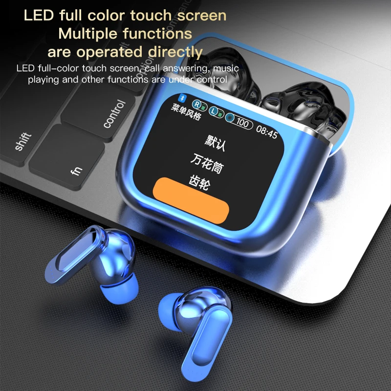 LED 터치 스크린 블루투스 5.4 인이어 이어폰, ANC ENC 소음 감소 헤드셋, 하이파이 사운드 이어버드, 스포츠 방수 헤드폰